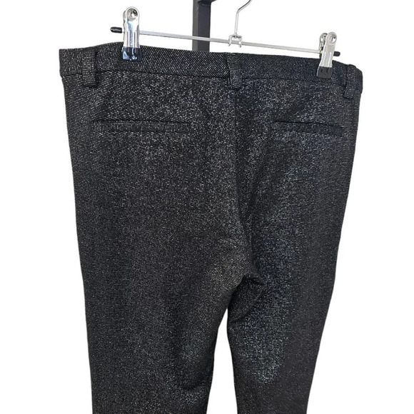 Alice + Olivia Women's Metallic Shimmer Wool Wide Leg Pants Size 8 Black Silver - Picture 4 of 9